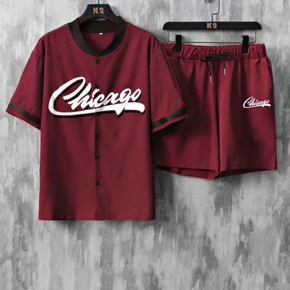 Graphic Shirt & Drawstring Waist Shorts - Picture 3 of 5